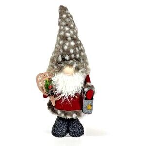 Christmas Gnome Santas Ski Lodge 20in tall Standing Plush Figurine Holiday Decor